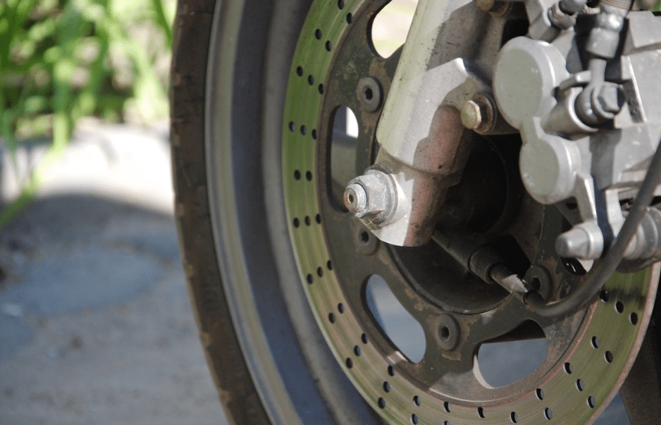 wheel of a motorcycle